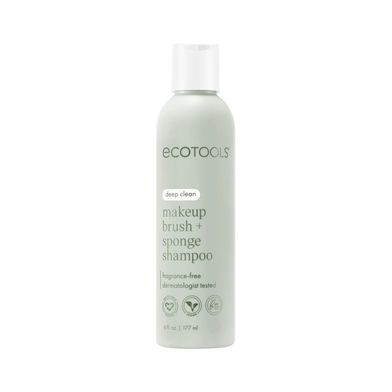 EcoTools Cleanser Shampoo for Makeup BrushSpongePuffs Remove Makeup Impurities Fragrance Free No Harsh Chemicals Vegan Cruelty Free 6 floz177 ml 1 Count