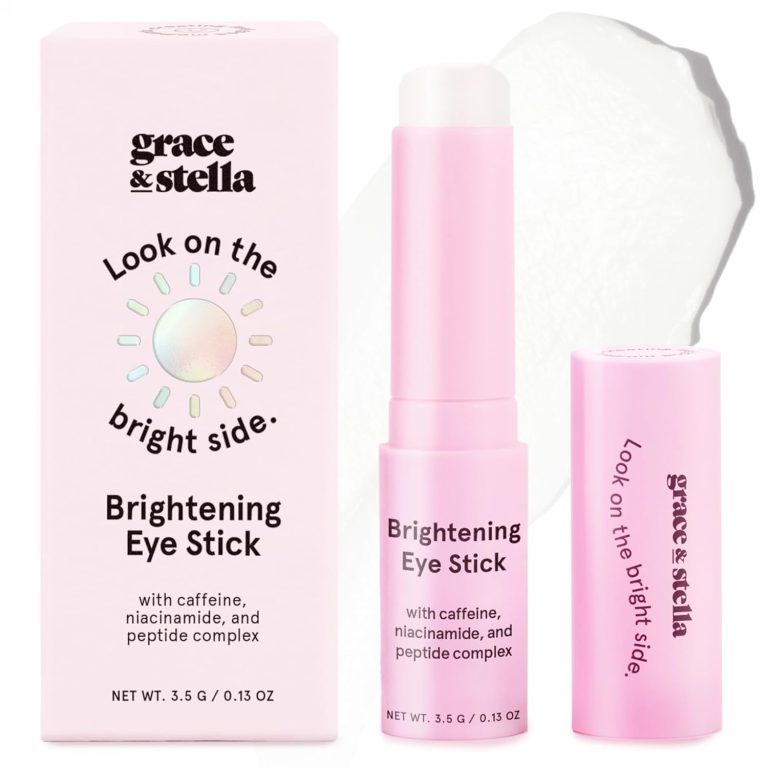 grace & stella Under Eye Brightener Balm Stick – Travel Essentials – Caffeine Eye Cream for Dark Circles, Puffiness, Wrinkles – Vegan Moisturizer Stick with Niacinamide, Hyaluronic Acid (0.13oz/3.5g)