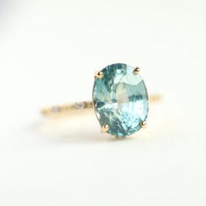 Alya 6Ct Mint Sapphire Engagement Ring - Ready to Ship