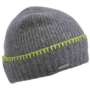 Cappelli in lana grigia con cucitura in contrasto