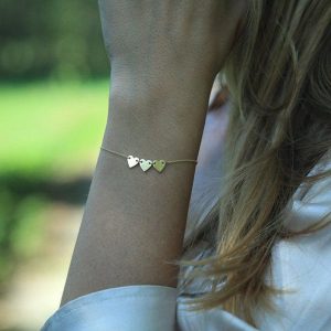 Delicate Initial Bracelet, Heart Bracelet
