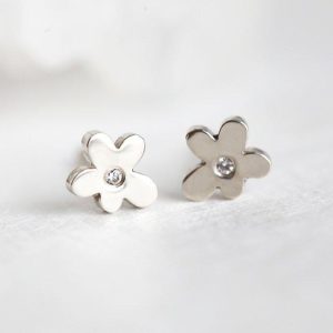 Diamond Earrings, 14K Gold Studs