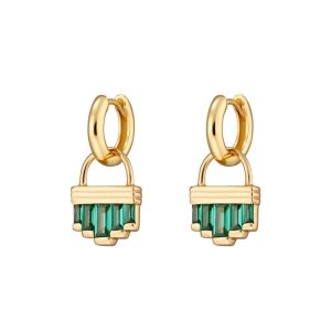 Green Cleopatra Charm Hoop Earrings