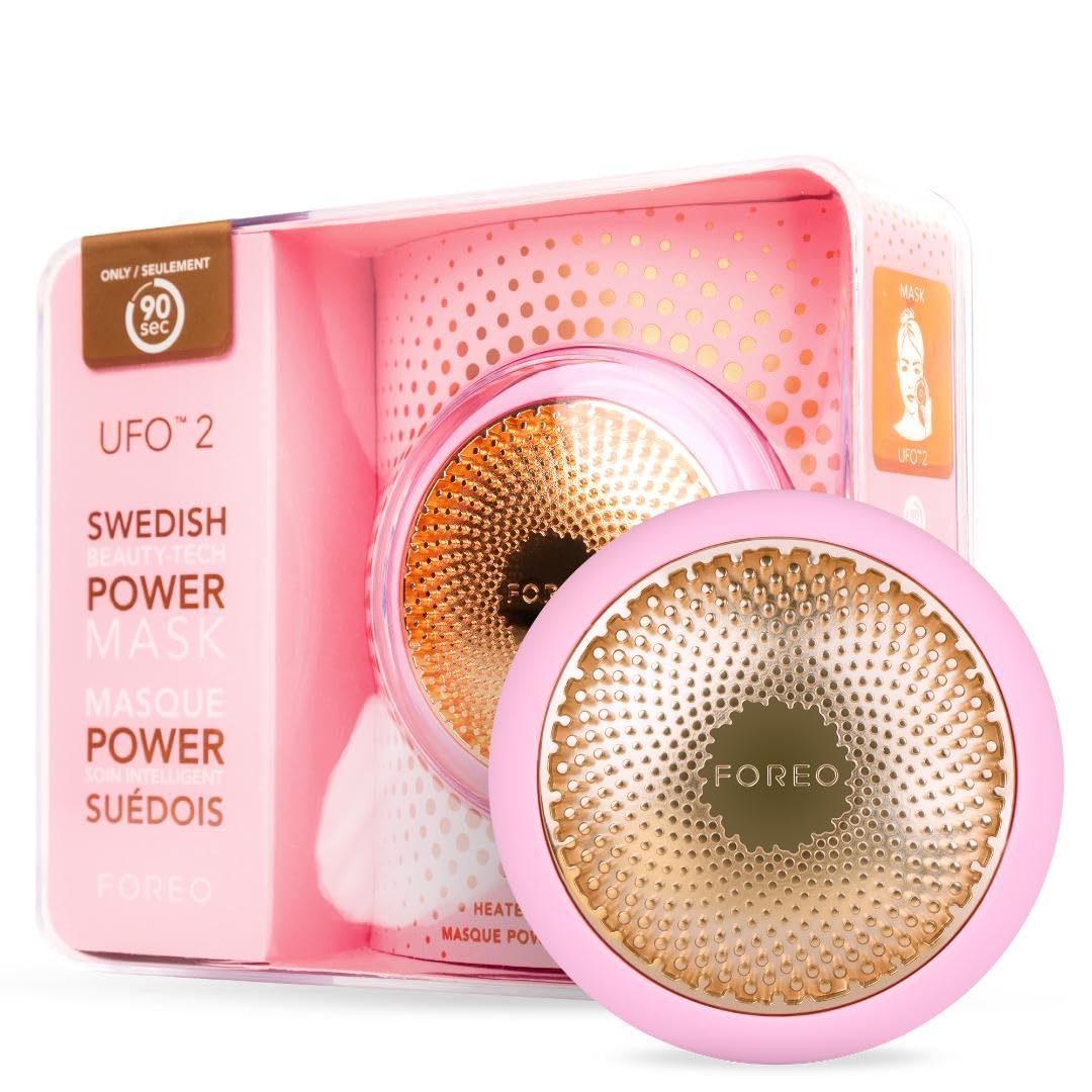 FOREO UFO 2 Supercharged Face Mask Warming Face Moisturizer Dark Spot Acne Scar Treatment for Face Anti Aging Nourishing Pearl Pink