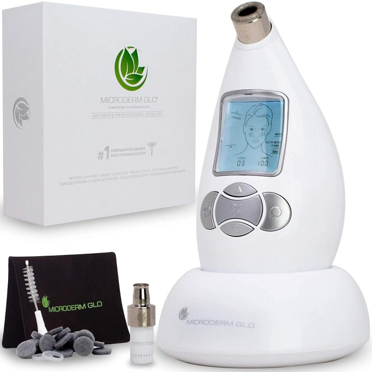 Microderm GLO Diamond Microdermabrasion Machine Best Gift for Women Dermabrasion Anti Aging Wrinkle Skincare Home Facial Treatment System Blackhead Remover Exfoliator for Acne Scars
