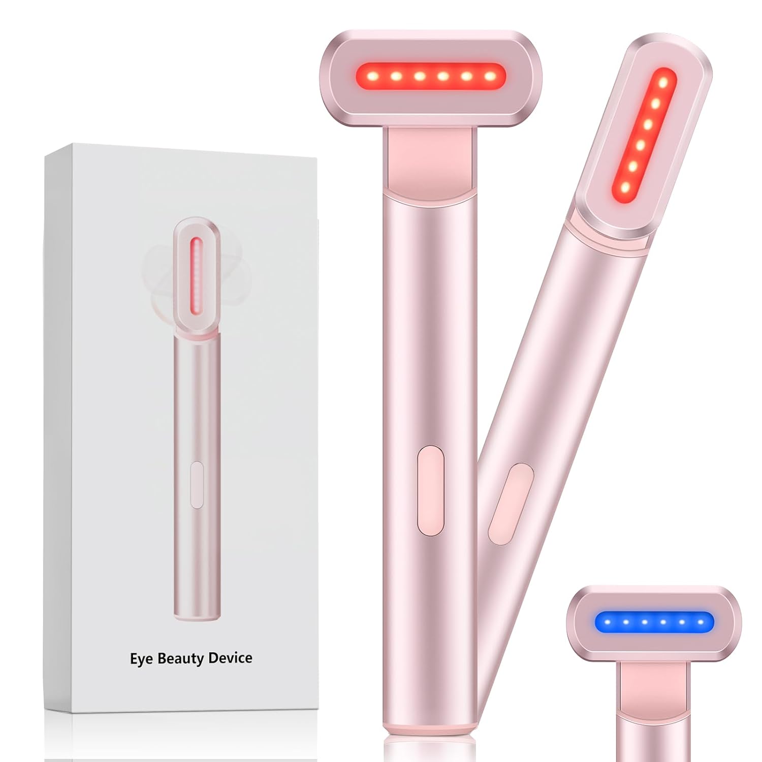 4 in 1 Light Therapy WandRed Light Therapy for Face and Neck Microcurrent Facial Device for Anti Aging Face Eye Massager Skincare 2 Colors led Light